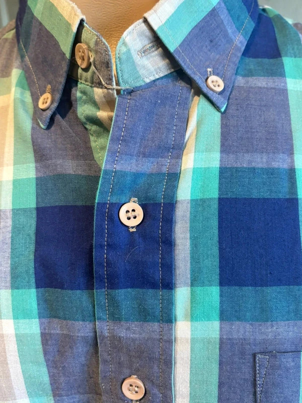 Chemise Levis Homme Carreaux Bleu Vert Taille L Manches Longues Coton Vintage – Levi's – taille L 2