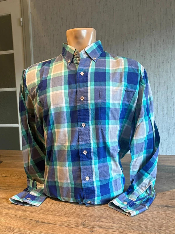 Chemise Levis Homme Carreaux Bleu Vert Taille L Manches Longues Coton Vintage – Levi's – taille L 5
