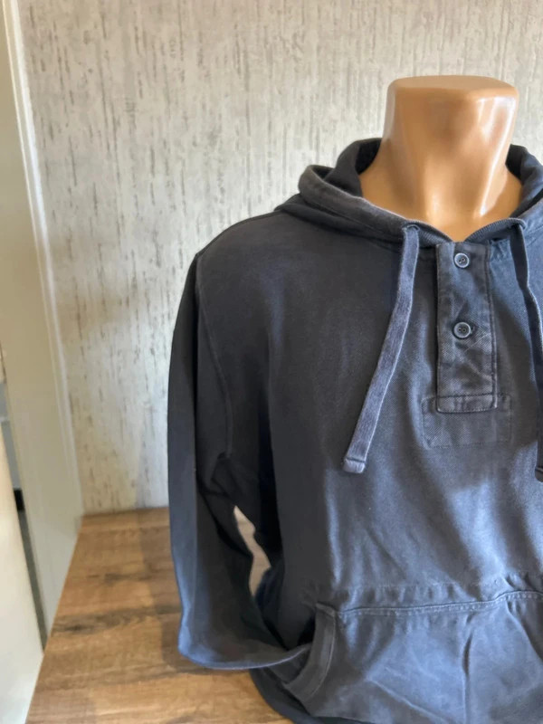 Sweat A Capuche Ralph Lauren Homme Bleu Marine Henley Pique Coton Taille L Logo Brode – Polo Ralph Lauren – taille L 2