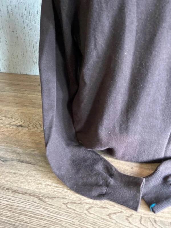 Pull Col V Sun68 Homme Marron Cachemire Laine Melange Taille L Logo Brode – Sun68 – taille L 5
