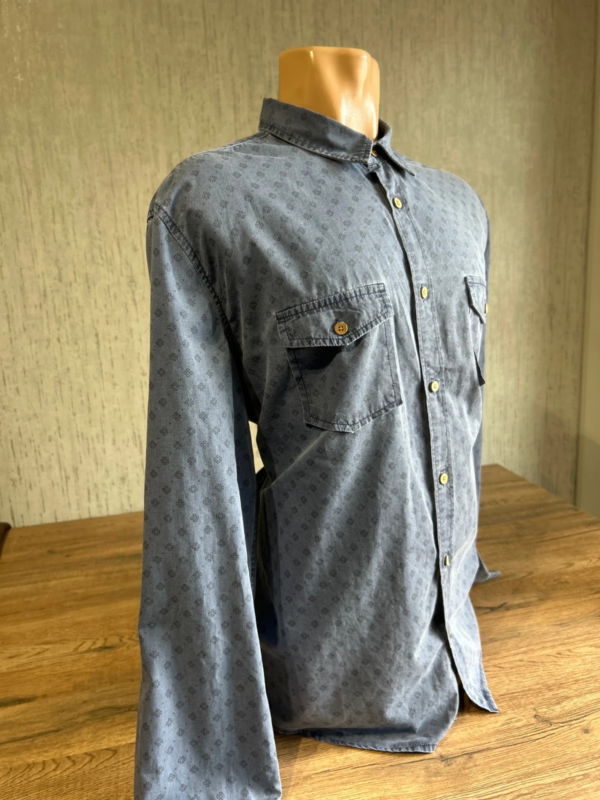 Chemise En Jean Desigual Bleu Gris Homme Taille XXL Regular Motif Brode Logo – Desigual – taille XXL 2