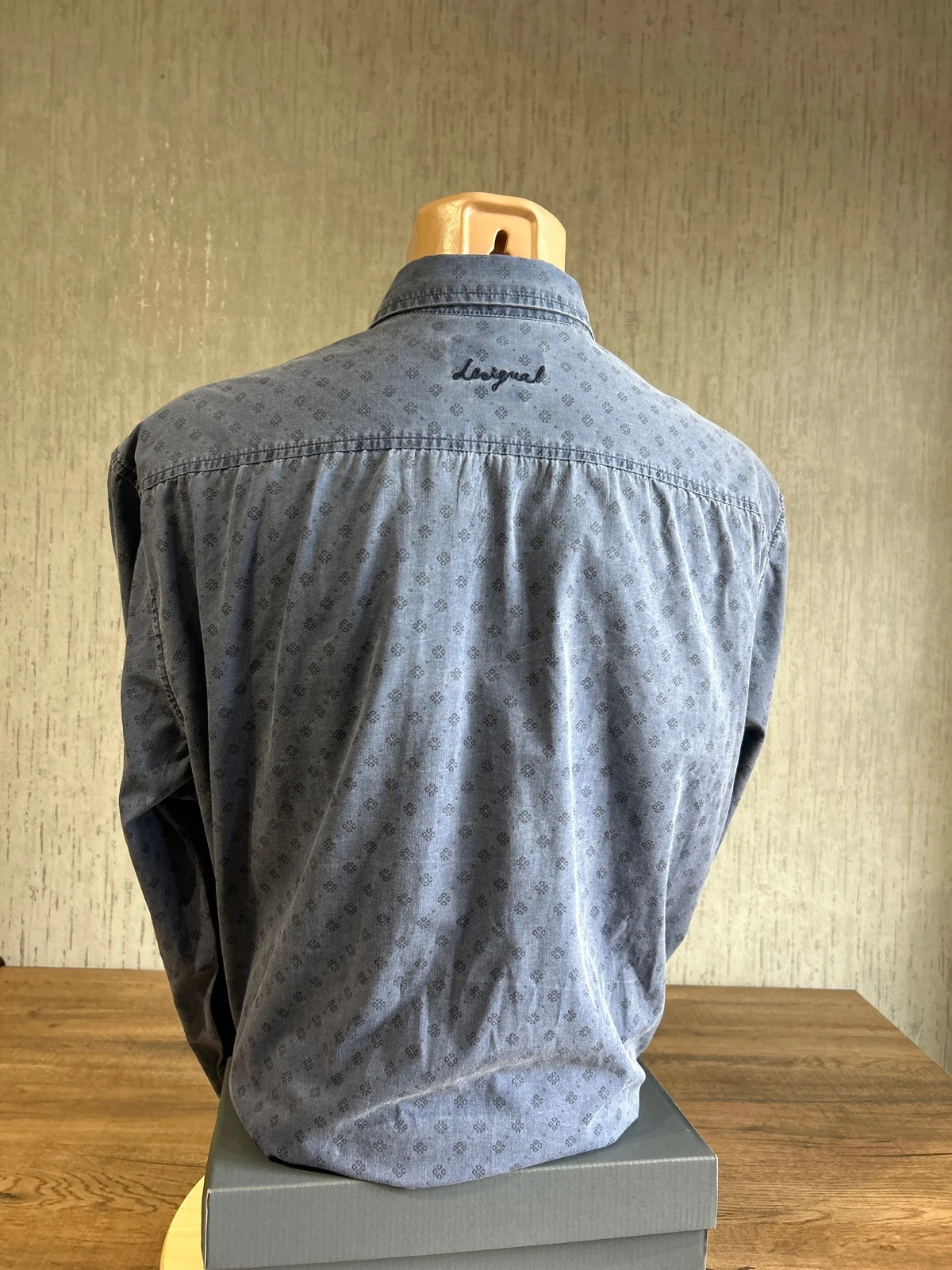 Chemise En Jean Desigual Bleu Gris Homme Taille XXL Regular Motif Brode Logo – Desigual – taille XXL 3