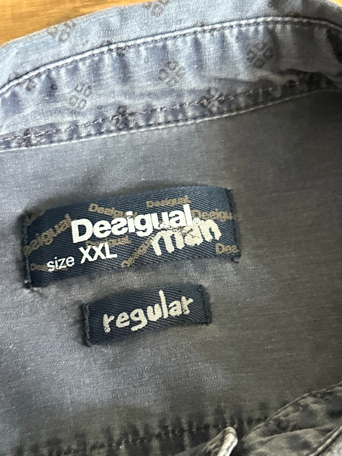 Chemise En Jean Desigual Bleu Gris Homme Taille XXL Regular Motif Brode Logo – Desigual – taille XXL 5