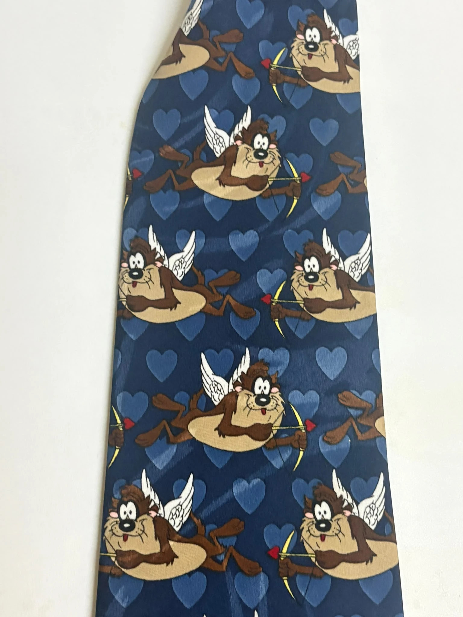 Cravate Looney Tunes Taz Cupidon Diable de Tasmanie Vintage 90s Warner Bros