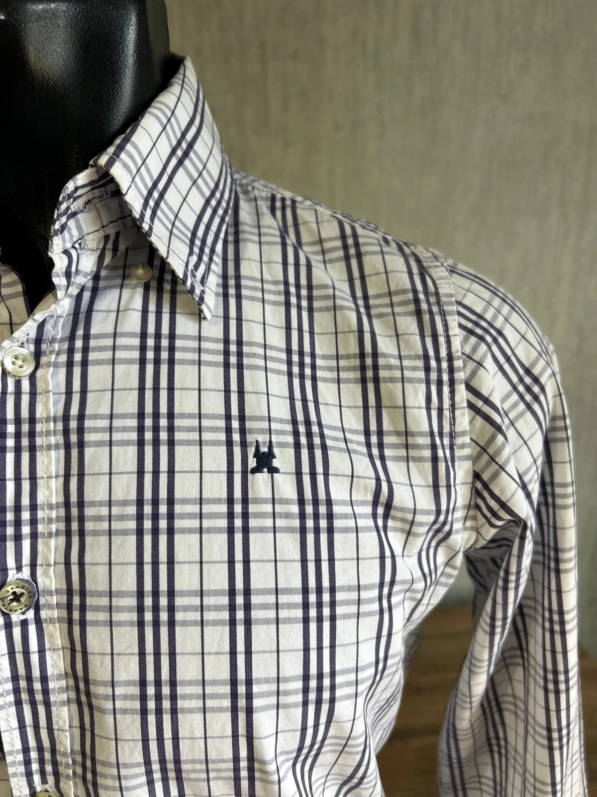 Chemise Gaastra Carreaux Bleu Marine Blanc Taille 164 / XS-S Coton Broderie Dos – Gaastra – taille 14 ans / 164 cm 2
