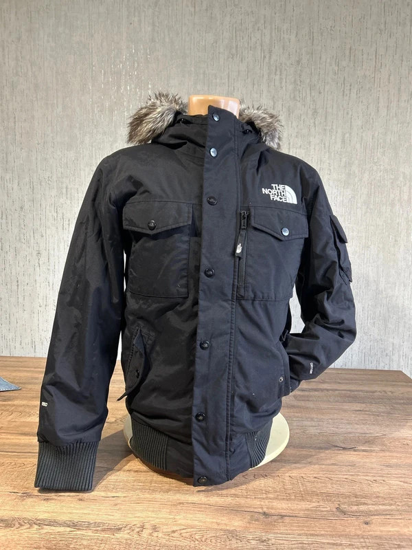 Veste Parka The North Face Down Jacket 550 Noir Capuche Fourrure Homme Taille XS