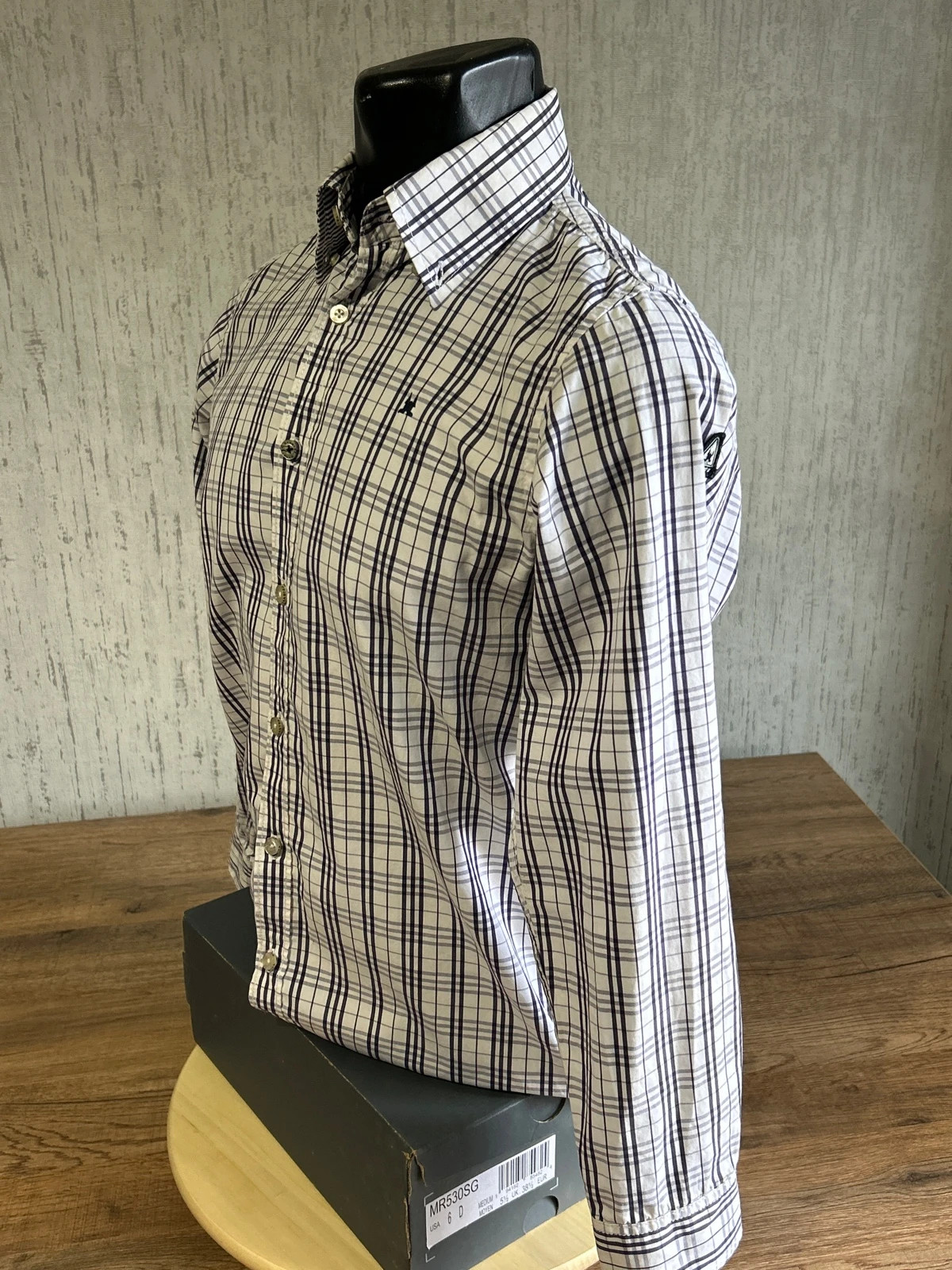 Chemise Gaastra Carreaux Bleu Marine Blanc Taille 164 / XS-S Coton Broderie Dos – Gaastra – taille 14 ans / 164 cm 3
