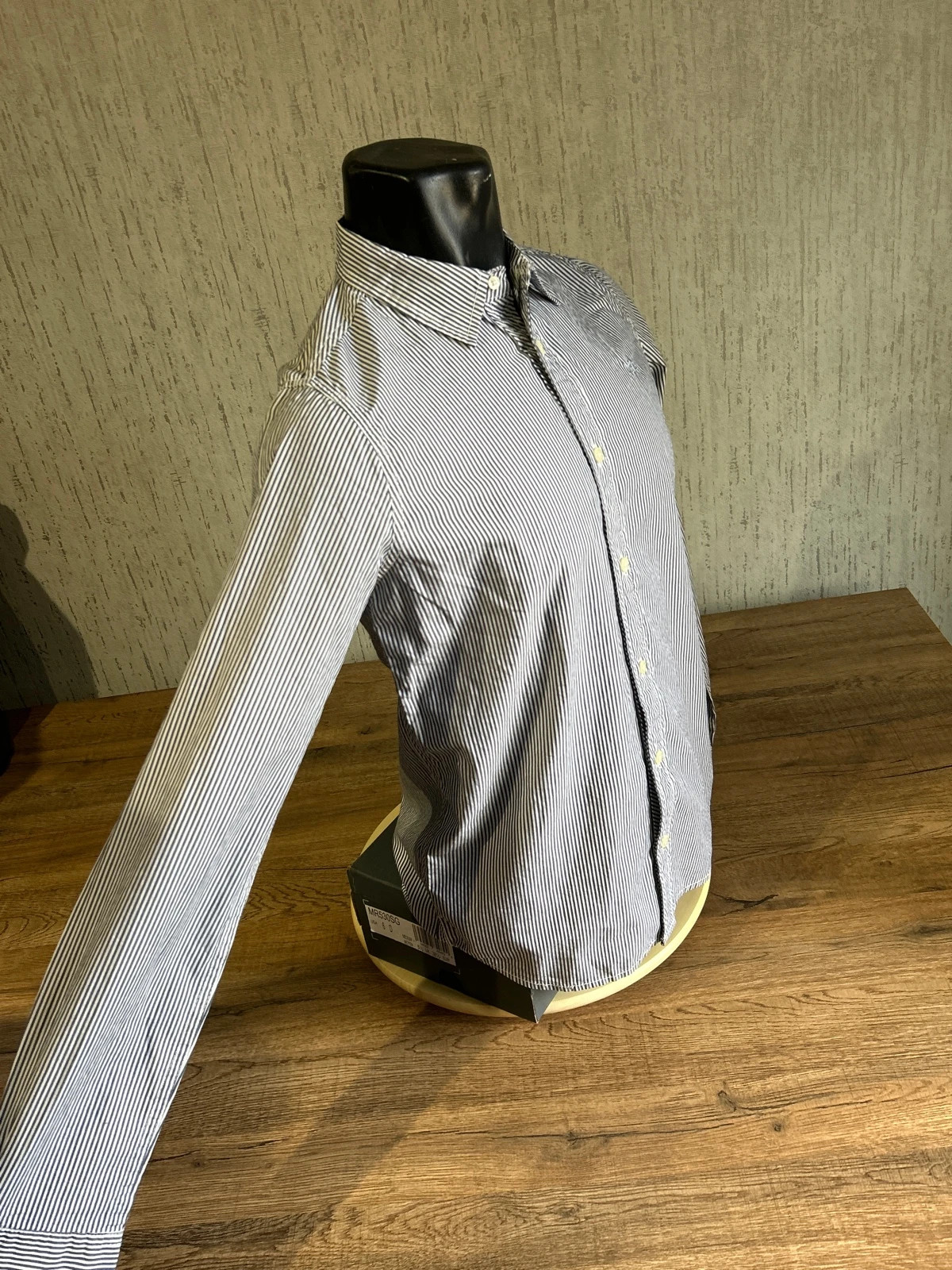 Chemise McGregor Rayee Bleu Gris Homme Taille 164 / XS-S Coton Logo Brode – McGregor – taille 14 ans / 164 cm 3