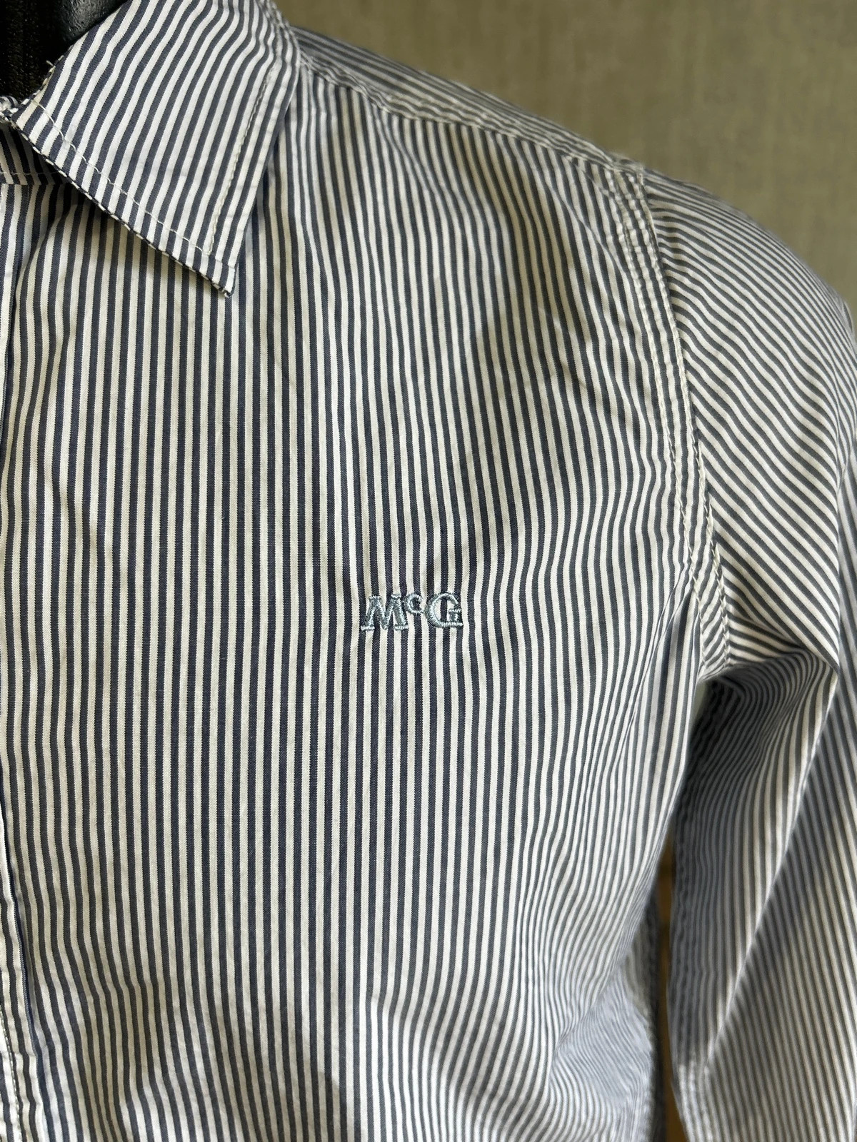 Chemise McGregor Rayee Bleu Gris Homme Taille 164 / XS-S Coton Logo Brode – McGregor – taille 14 ans / 164 cm 2
