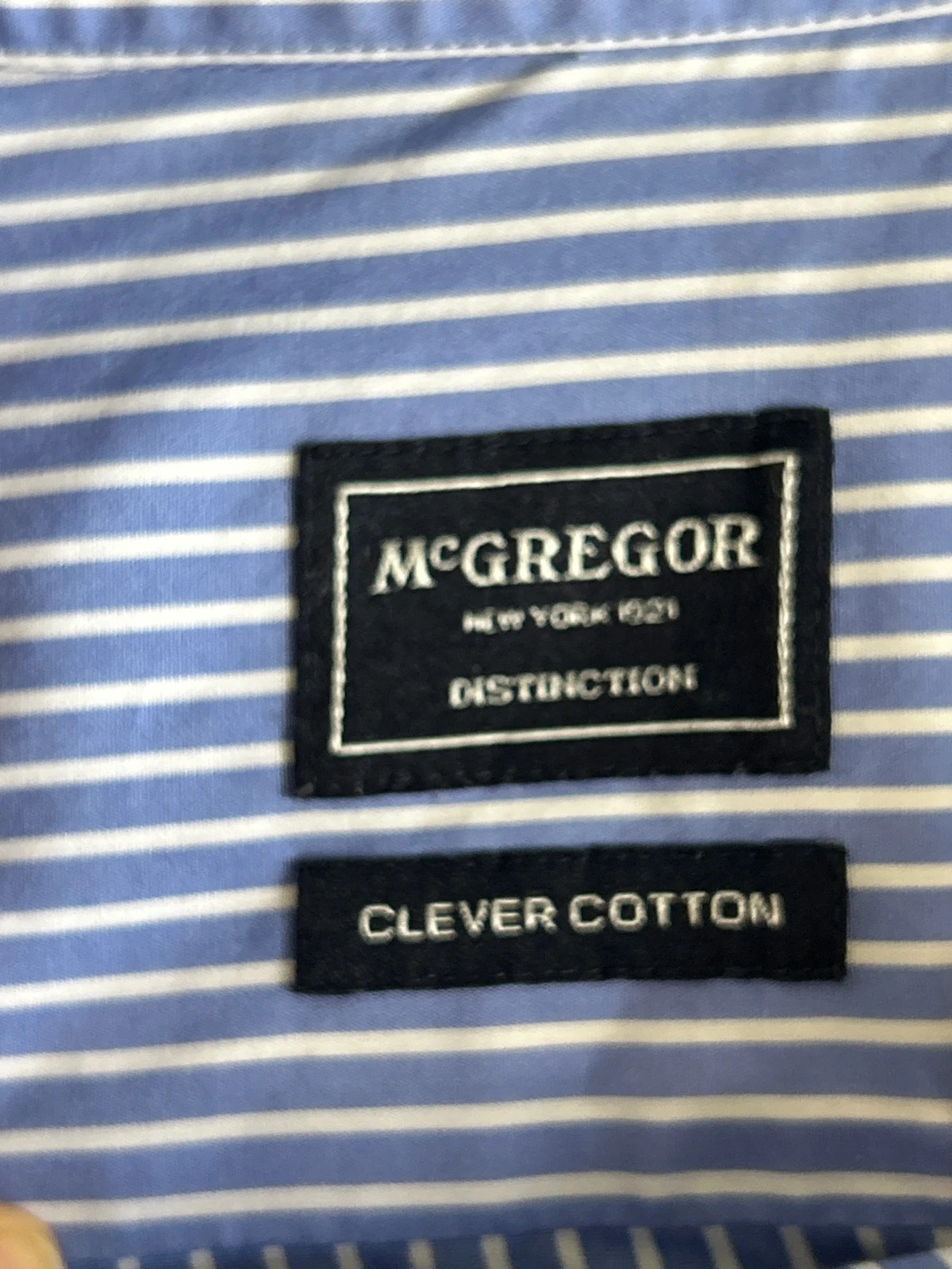 Chemise McGregor Distinction Rayee Bleu Blanc Homme Taille C5 43 XL Coton Logo Brode – McGregor – taille XL 5