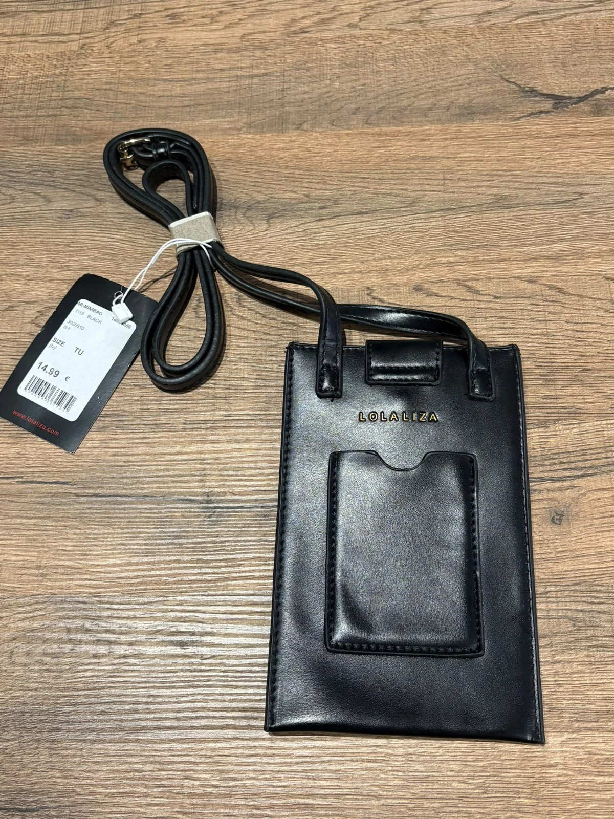 Pochette Sac Bandouliere Telephone LolaLiza Noir Neuf Avec Etiquette Porte Carte