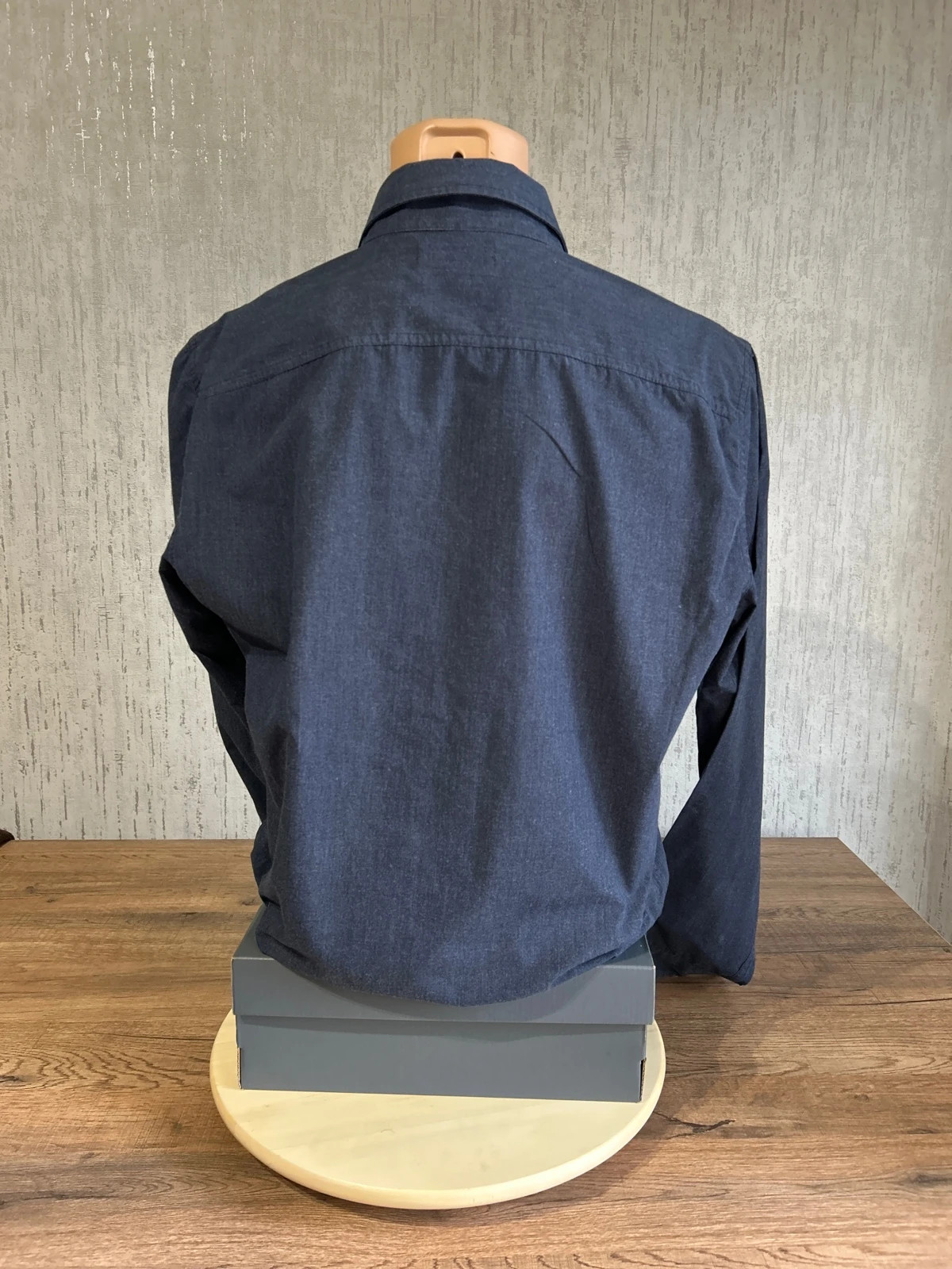 Chemise Flanelle Hollister Bleu Marine Homme Taille M Logo Mouette Brode Vert – Hollister – taille M 4