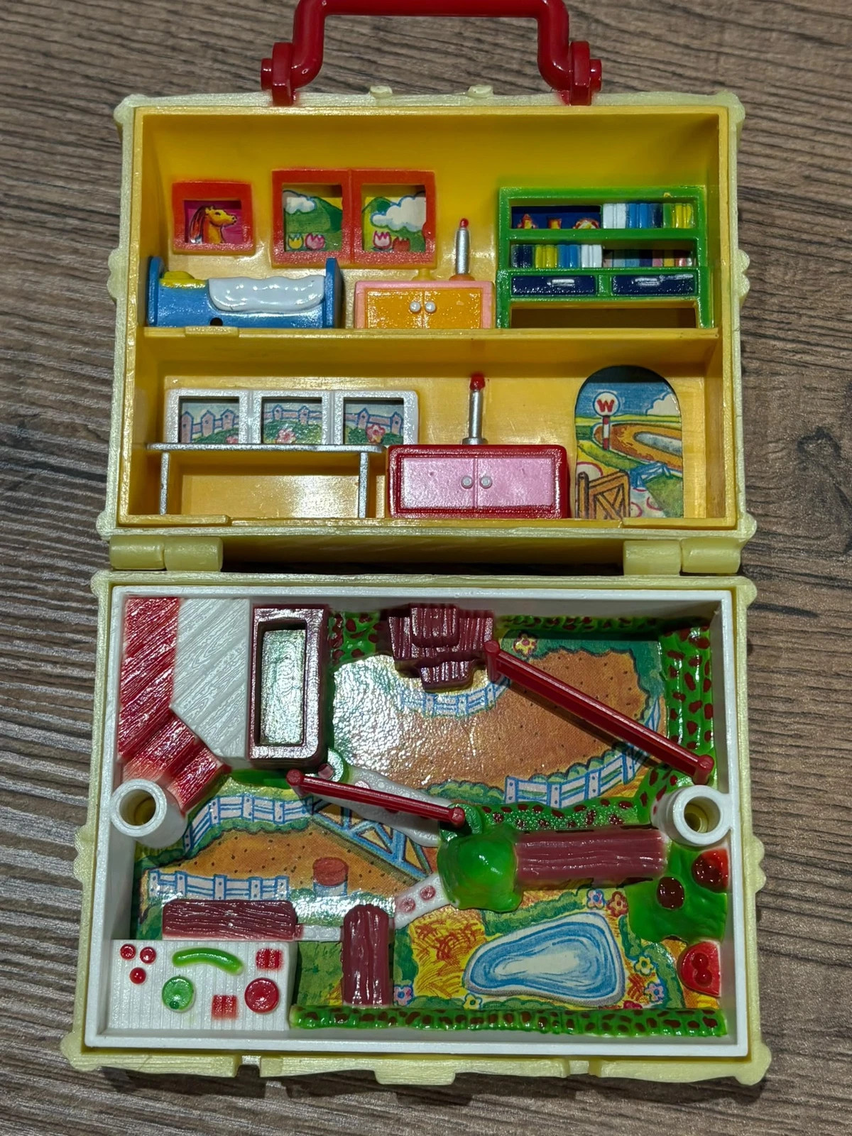 Mini Playset Boite Coffre Pony Show Vintage Jaune Mini Univers Jouet 90s – Polly Pocket – taille Taille unique 2