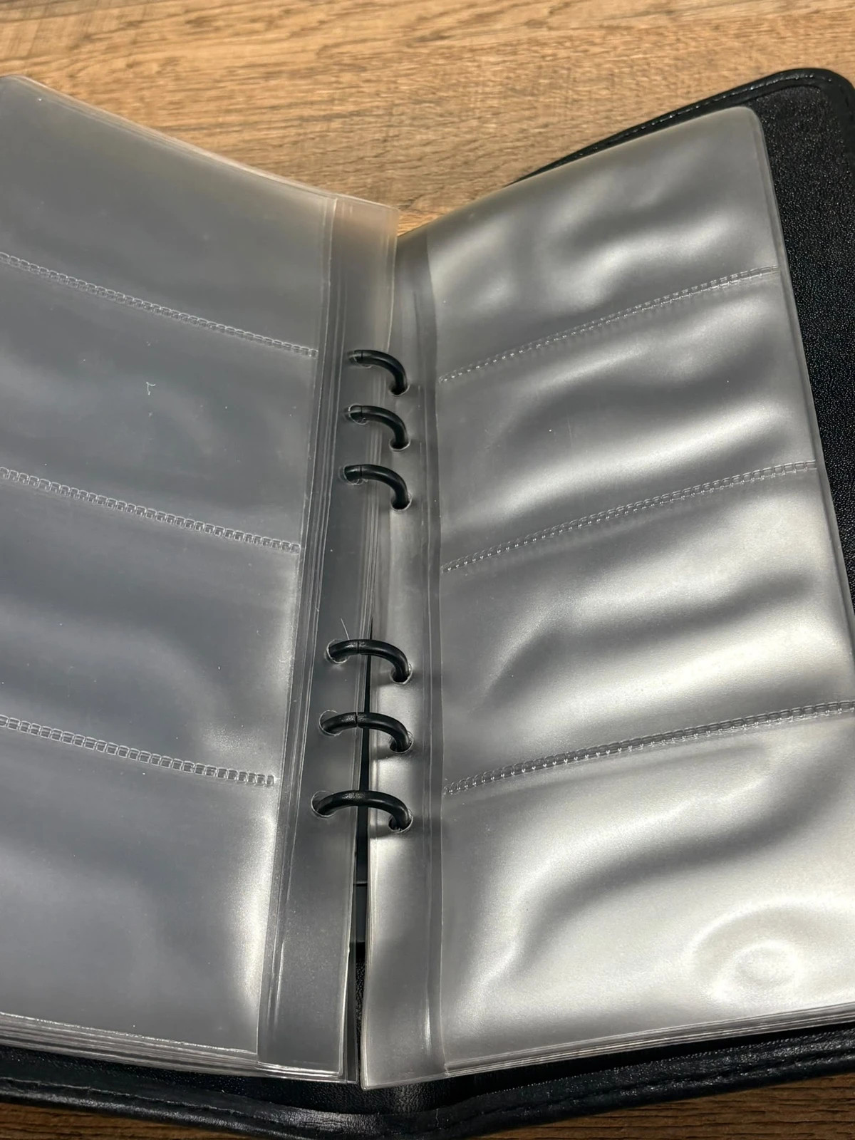 Porte Cartes De Visite Classeur Noir Cuir Synthetique Poches Plastiques 6 Anneaux – Accessories 4