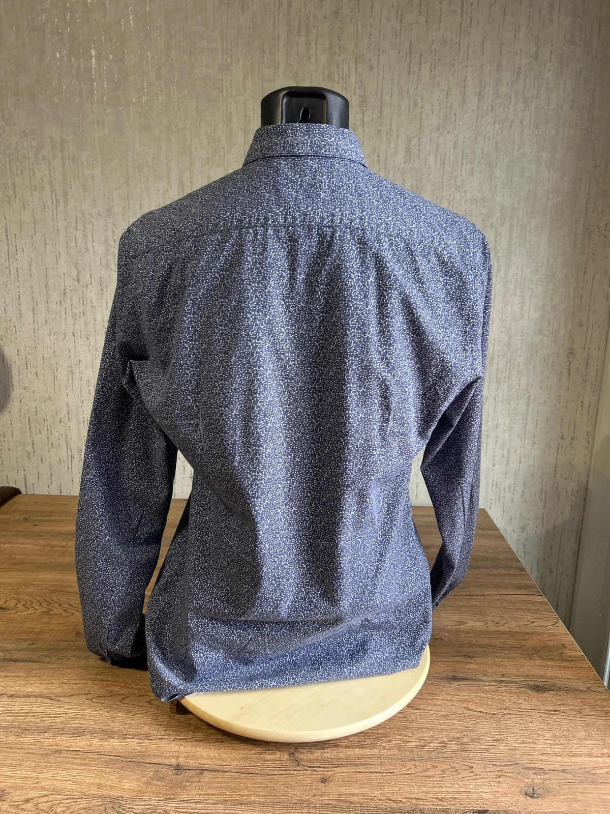 Chemise IKKS Men Slim Motif Micro Imprime Bleu Marine Homme Taille M Boutons Prune – IKKS – taille M 3