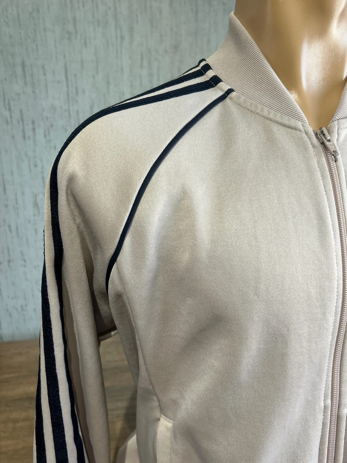 Veste Survetement Adidas Originals Vintage Beige Creme 3 Bandes Bleue Homme Size S – adidas – taille S 4