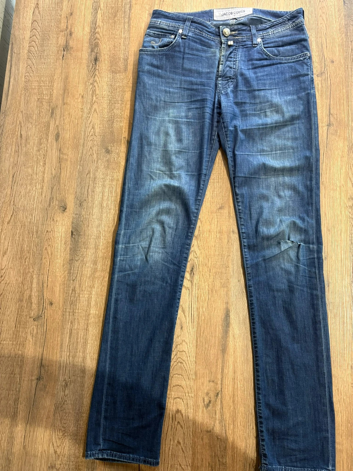 Jean Jacob Cohen Homme Bleu Delave W30 Luxe Made In Italy Pony Hair Red Tab
