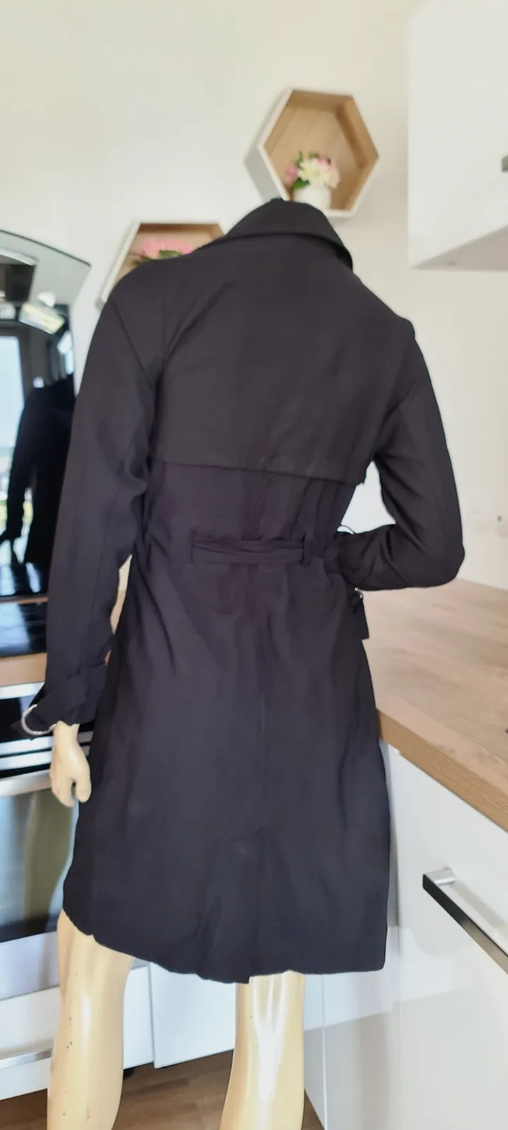 superbe manteau trench noir foncer neuf taille 36 new loog avec ceinture – NEW LOOK – taille S 2