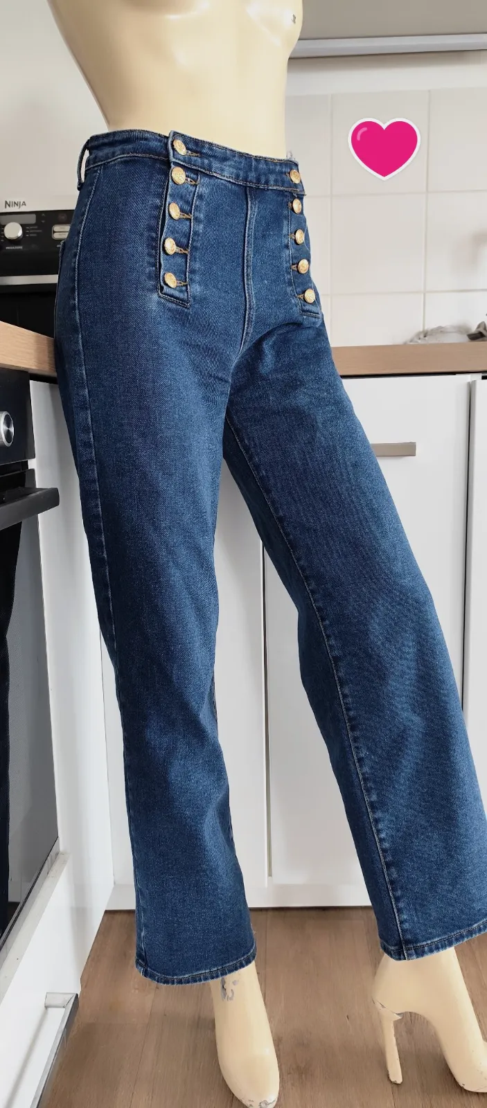superbe pantalon jambe droite large vivid taille 38 63 % coton 36 % polyestere 1 – vivid – taille 38 3