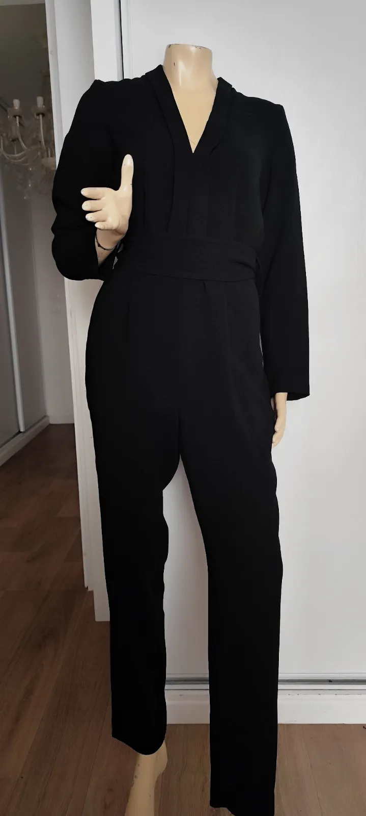 superbe combinaison tres chic noir avec ceinture mango taille 38 100 % polyester – Mango – taille M 2