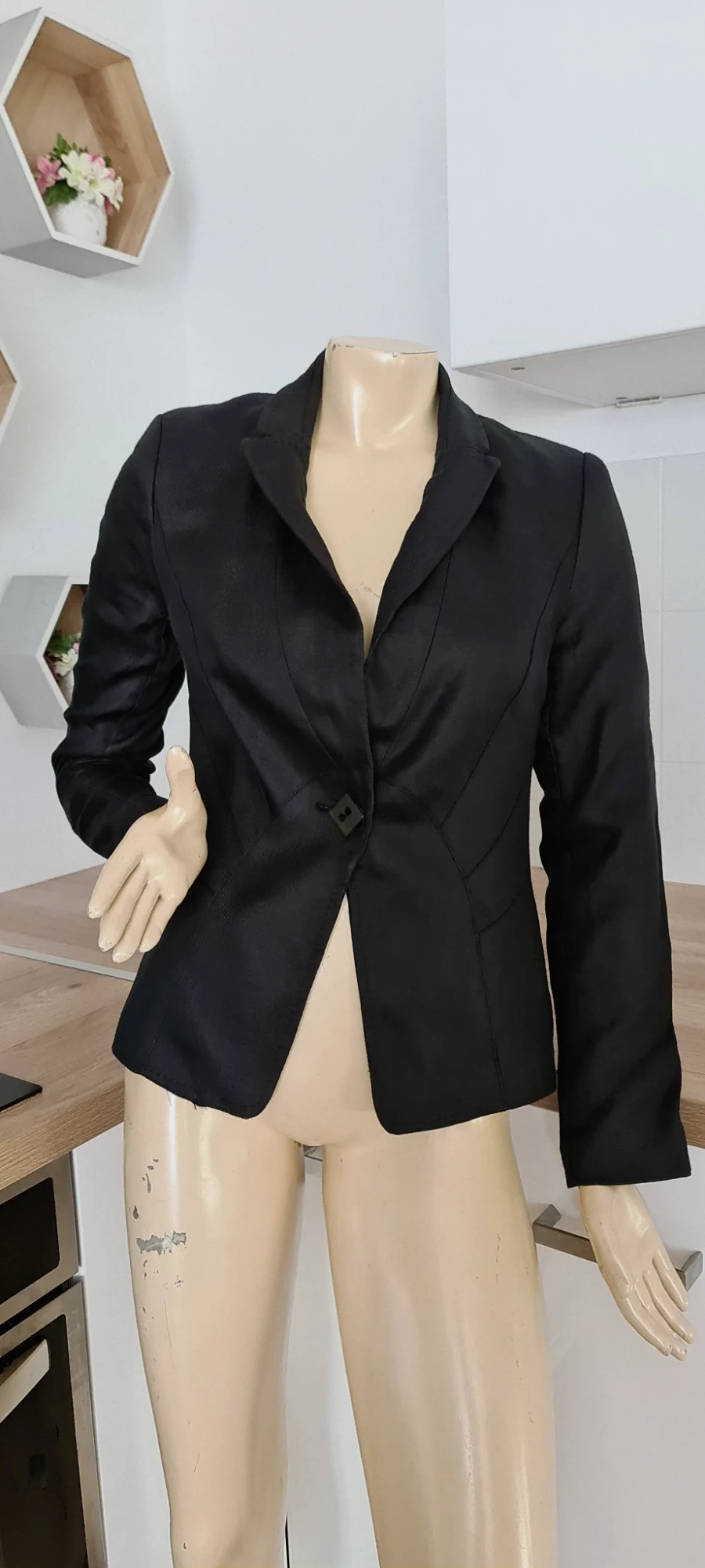superbe veste blazer noir zara taille s tres classe 100 % rami  (1)