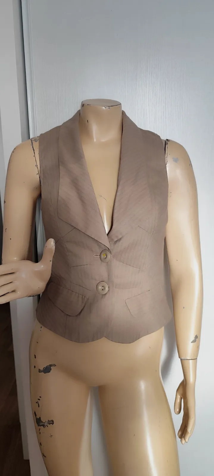 tres jolie veste gilet vera moda taille 36 com9 style lybra waitstcoat 100 % pol