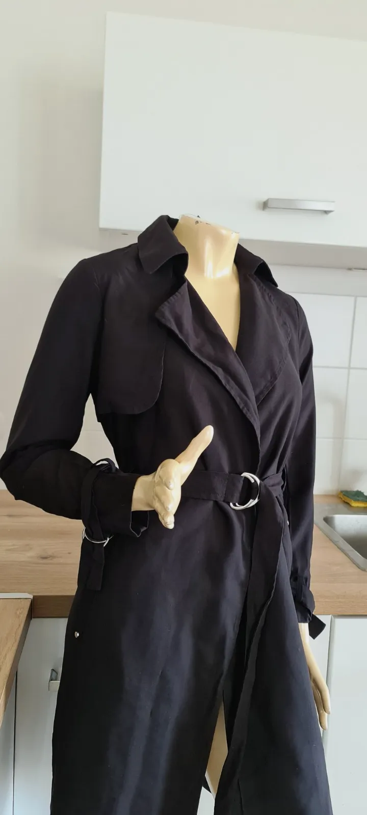 superbe manteau trench noir foncer neuf taille 36 new look avec ceinture  – New Look – taille S 2