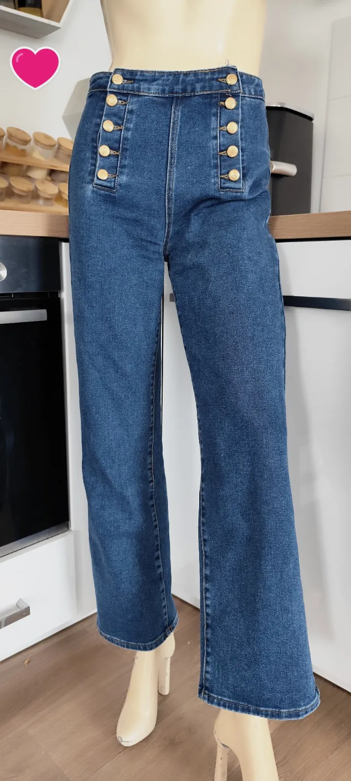 superbe pantalon jambe droite large vivid taille 38 63 % coton 36 % polyestere 1