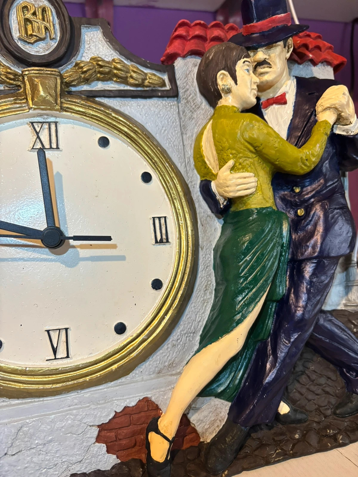 Reloj de pared | Pintado a mano | Yedra | Antiguo – yedra 3
