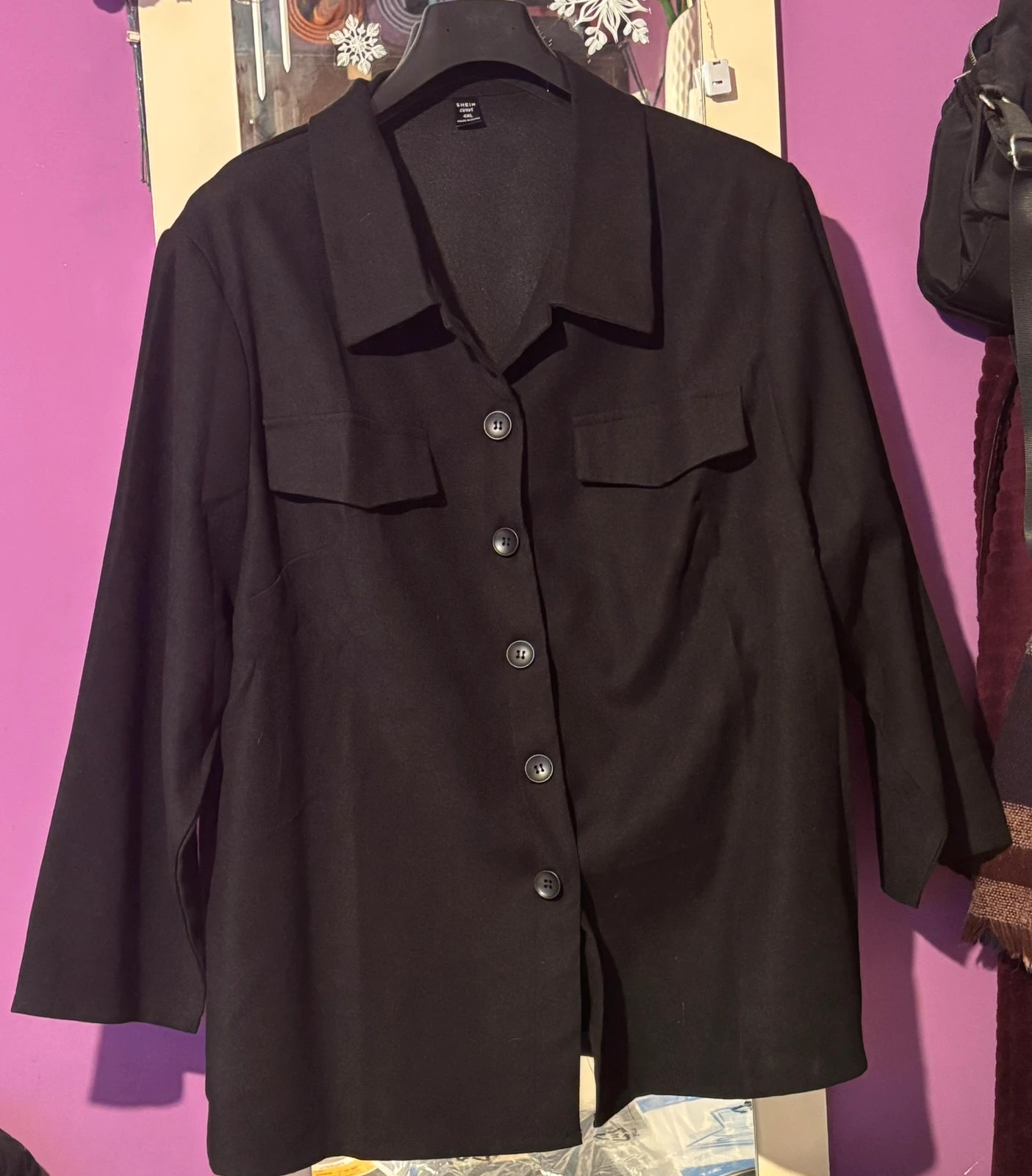 Sobrecamisa negra Shein Curvé – Talla 4XL