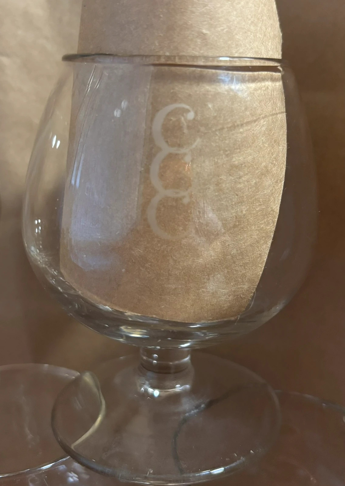 Juego de 5 copas balón de cristal grabado "CCC" (Estilo Vintage) – Brandy 2