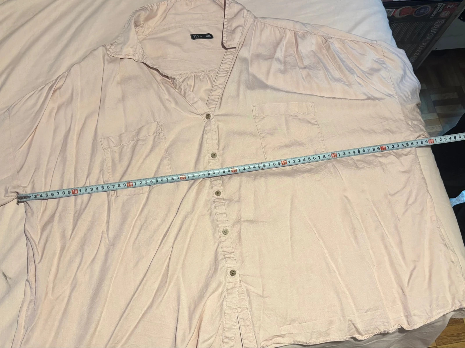Camisa fluida rosa palo oversize - Talla 5XL (TEX) – TEX – taille 5XL / 50 / 22 3