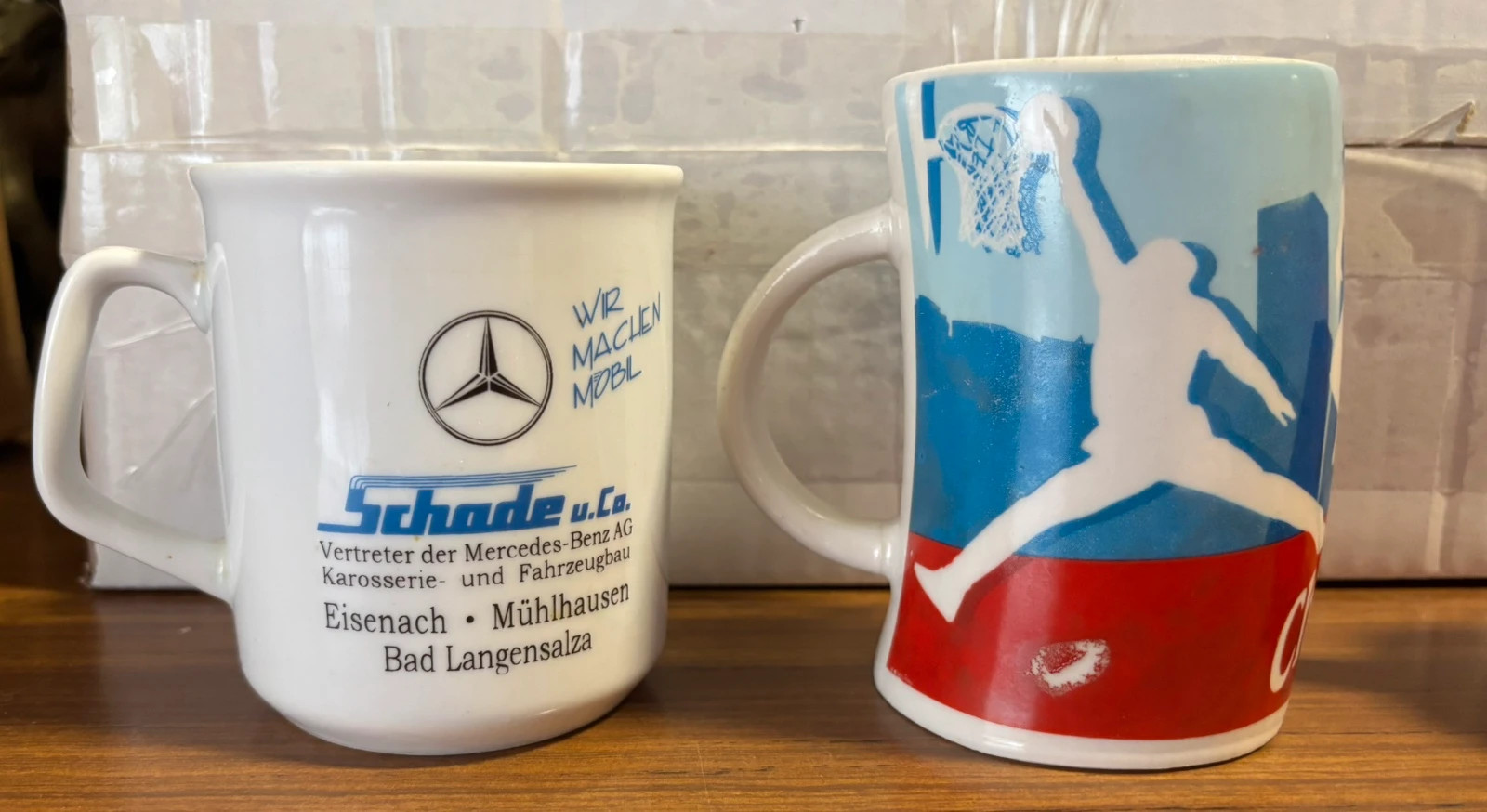 Lote 4 tazas publicitarias vintage de cerámica – Variadas. 2
