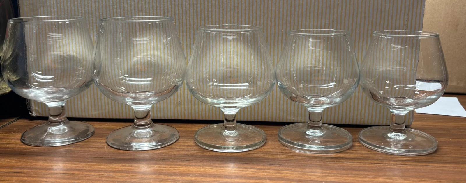 Set 5 copas balón de cristal para coñac y brandy