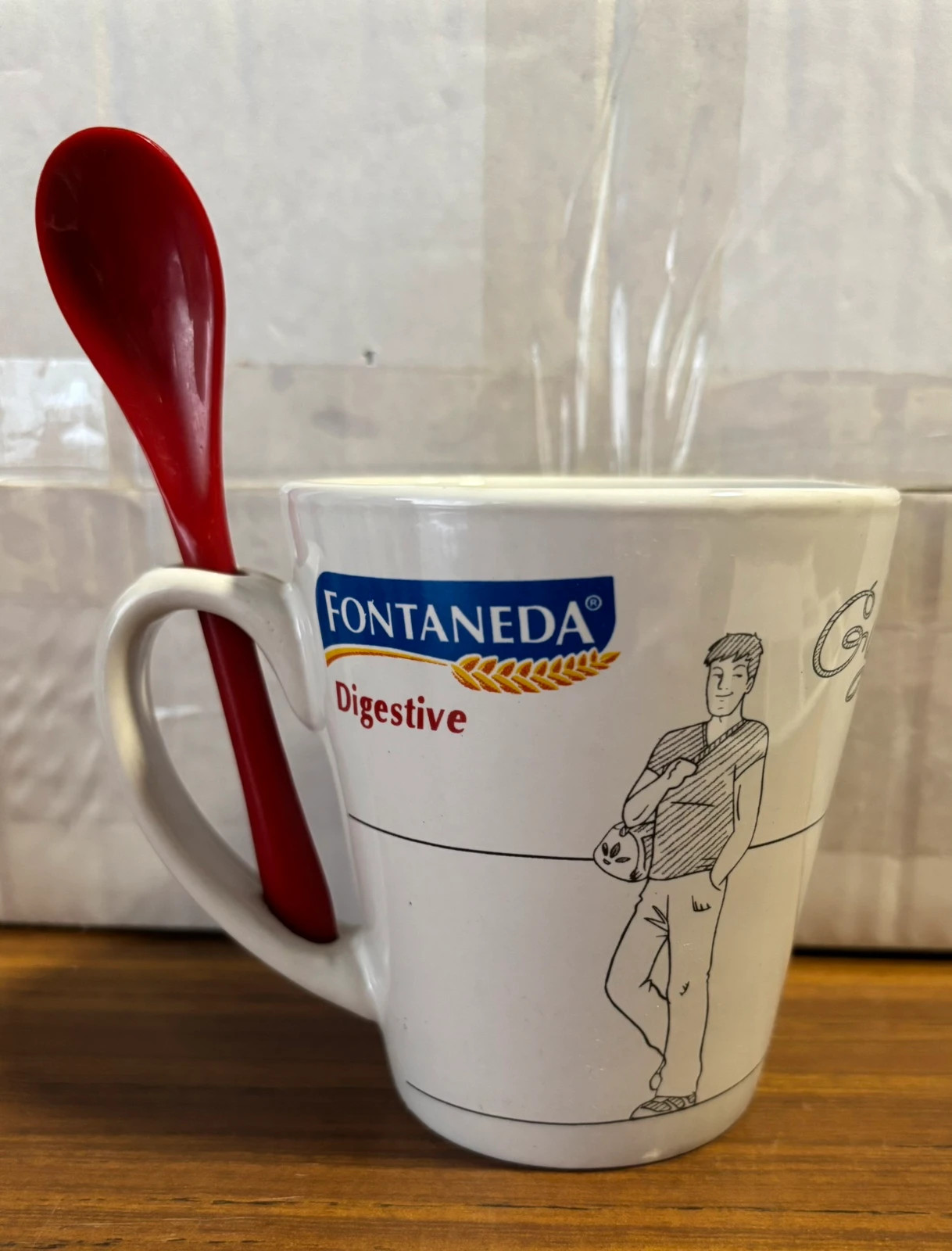 Taza Fontaneda Digestive vintage con cuchara roja – fontaneda