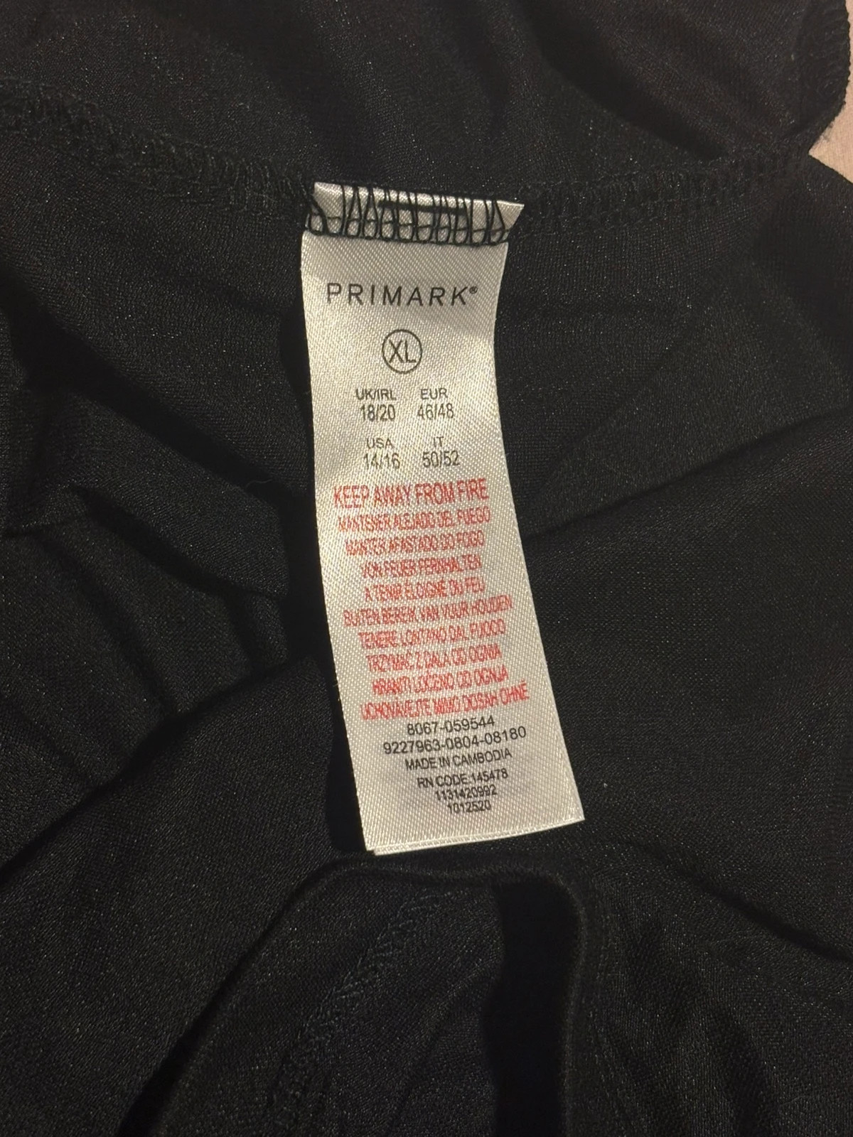Blusa / Camiseta peplum negra Primark XL (46/48) - Escote V – Primark – taille XXXL / 46 / 18 4