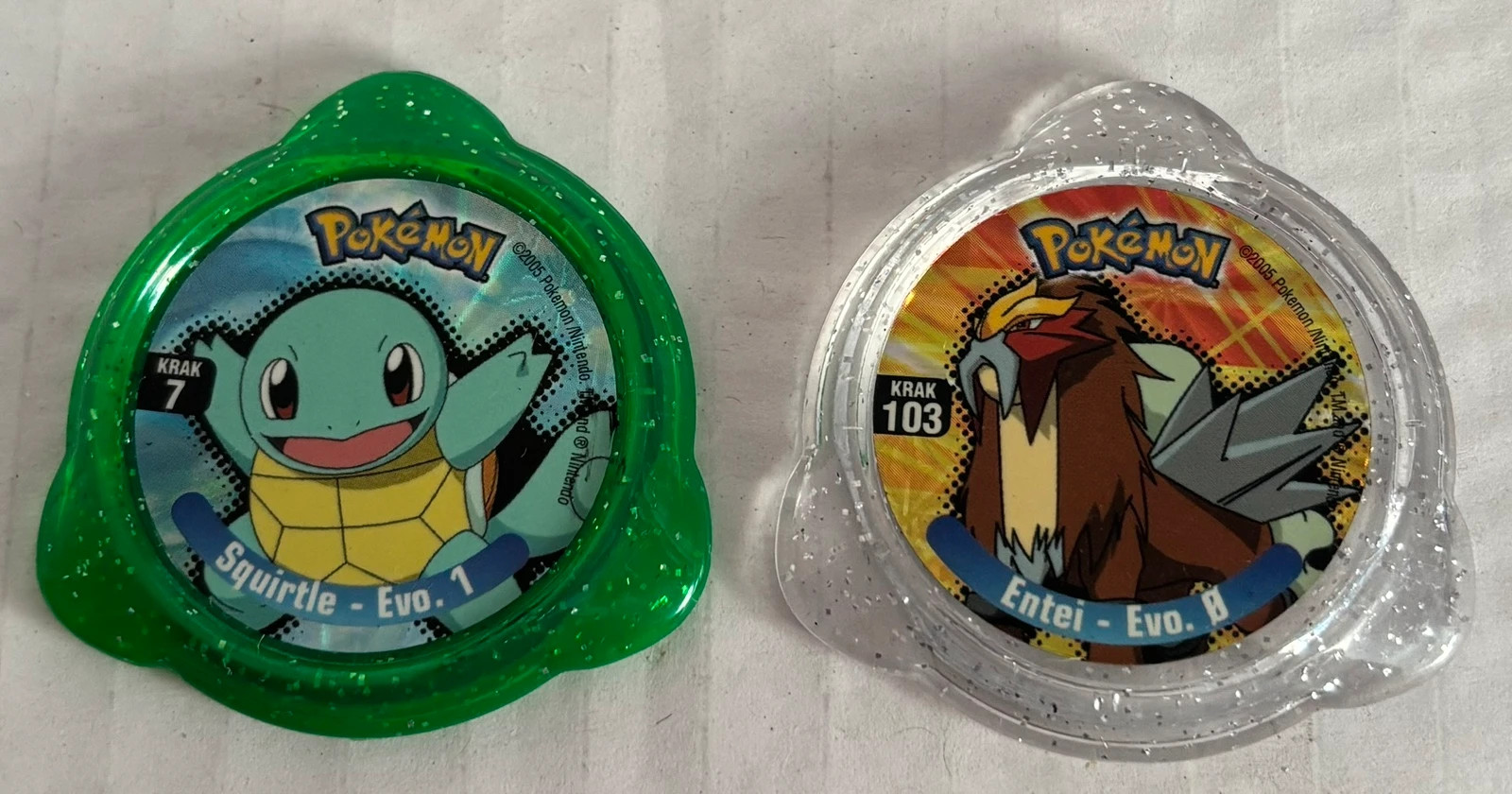 Lote 2 Kraks Pokémon Panini 2005 Squirtle + Entei coleccionismo