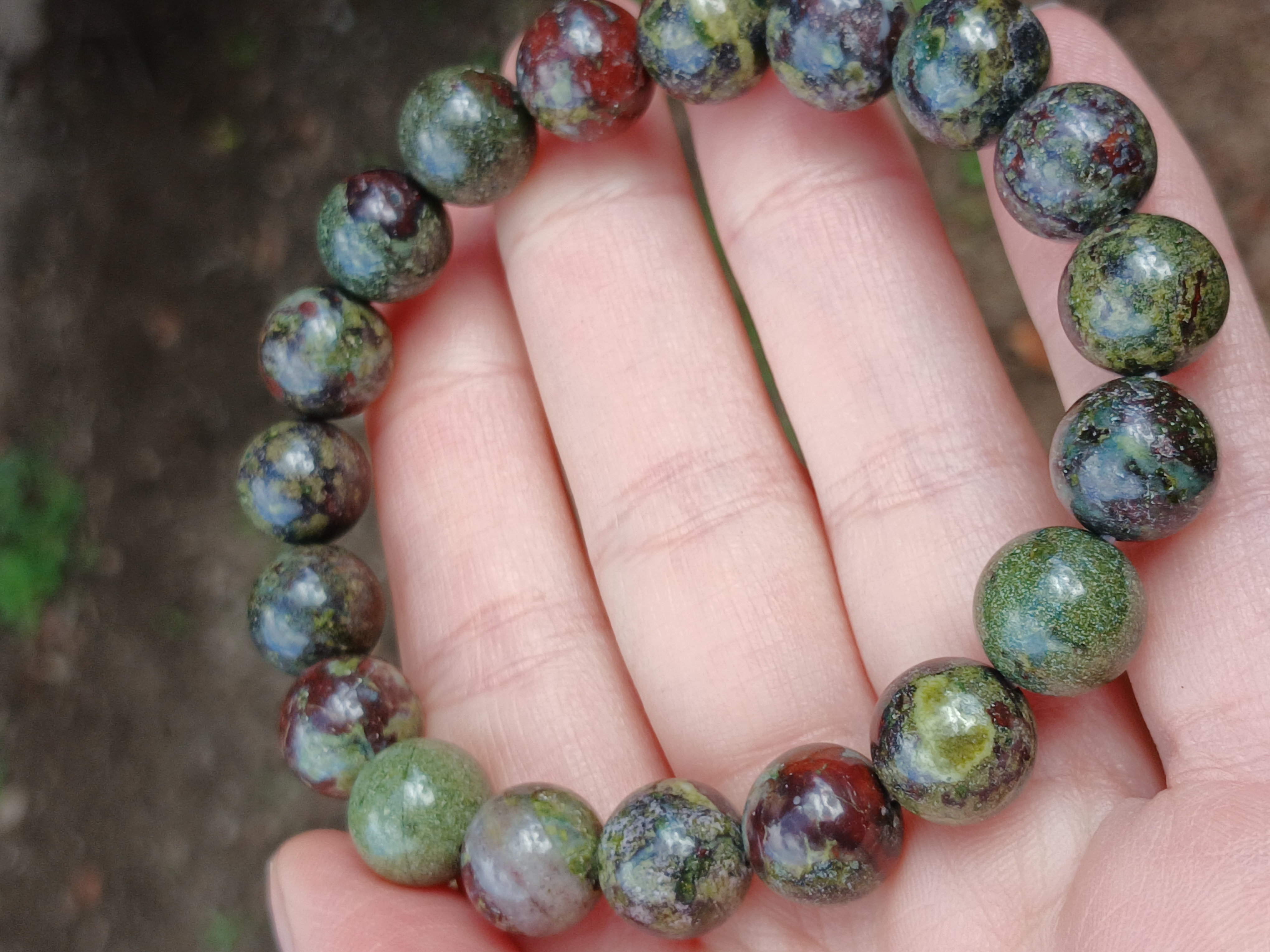 Bracelet jaspe sang de dragon – Sans marque 3