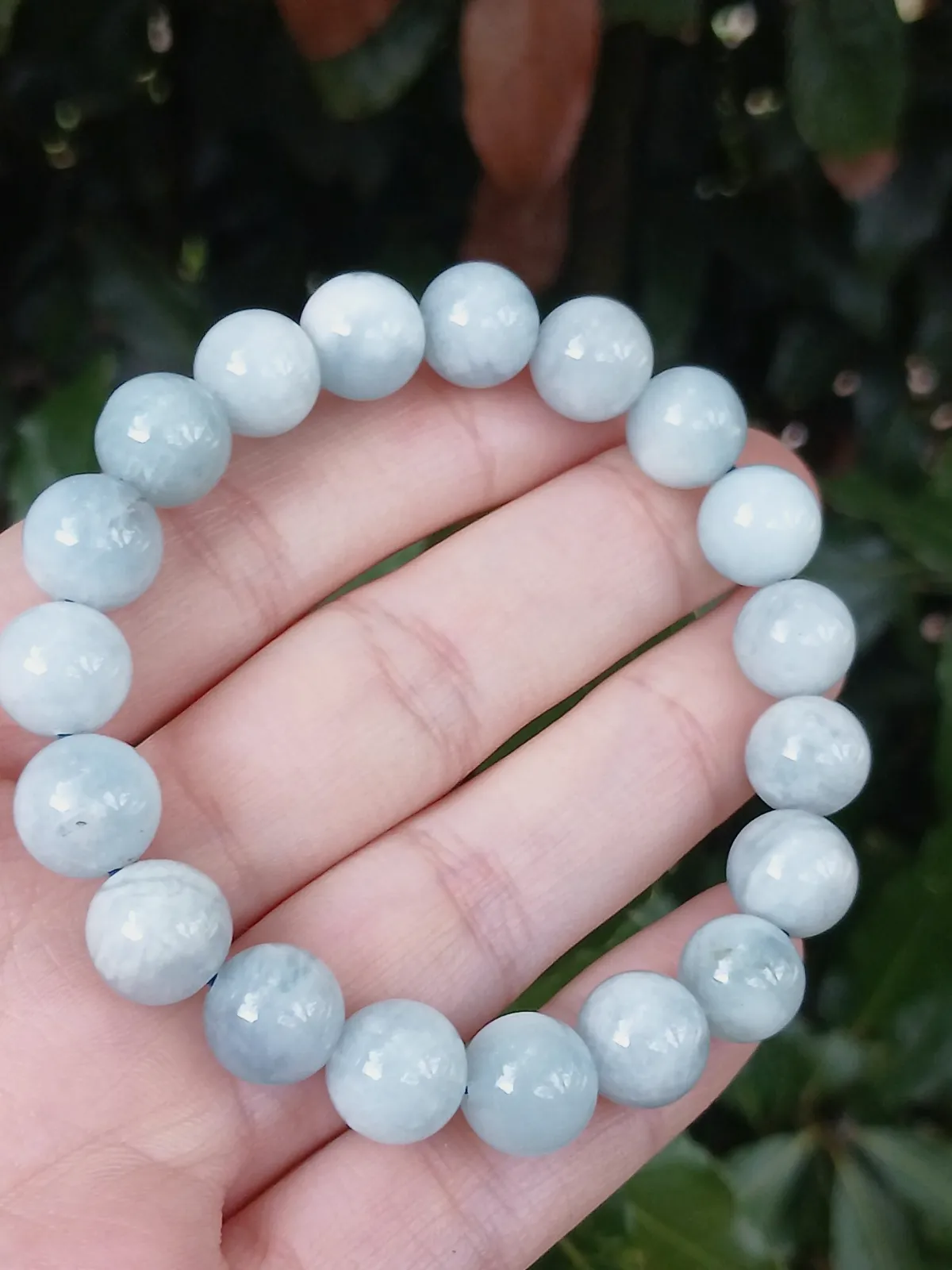 Bracelet en perles Aigue Marine 10mm – sans marque – taille Taille unique 3
