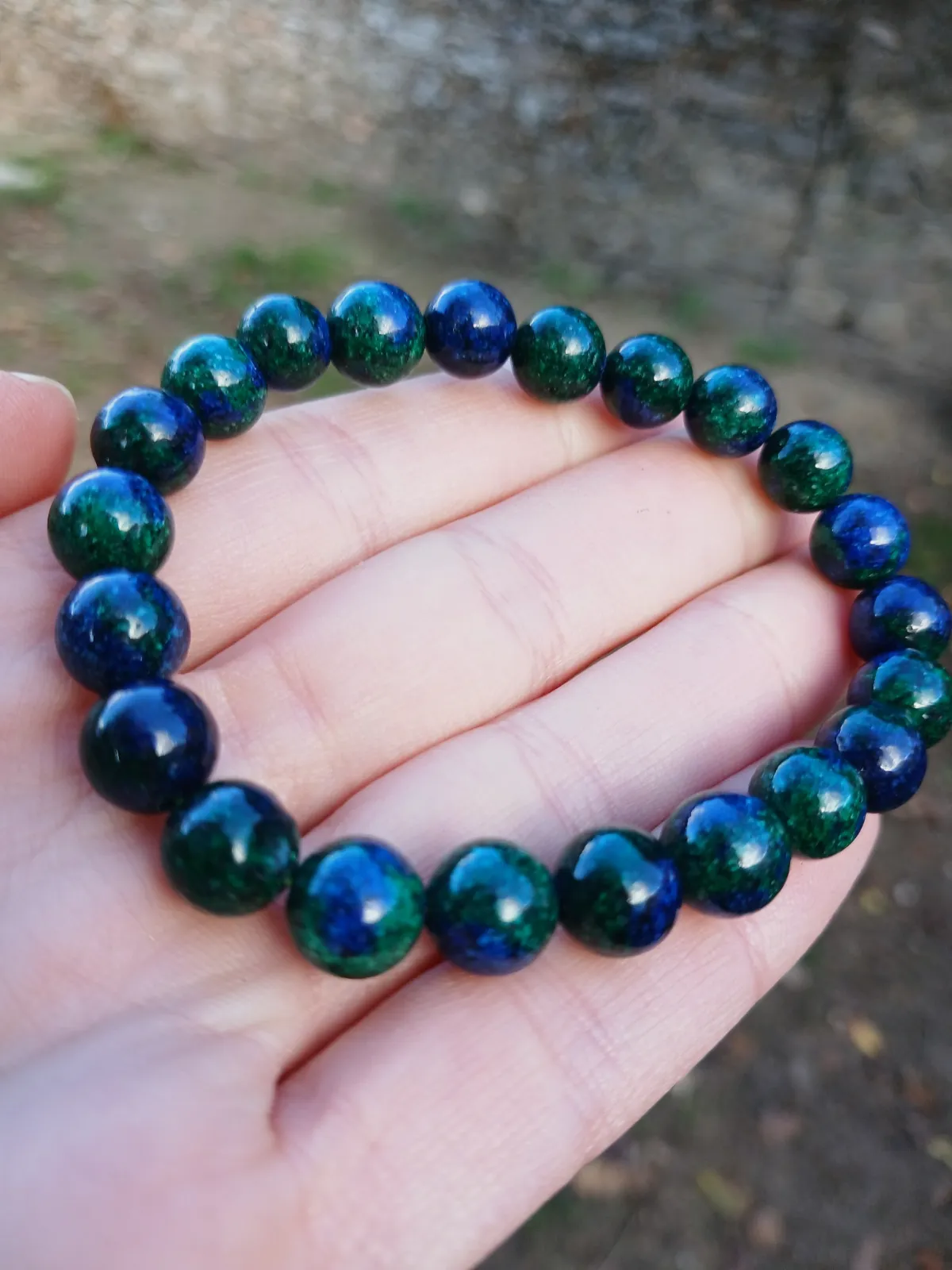Bracelet Azurite Malachite Naturelle – Sans marque 2