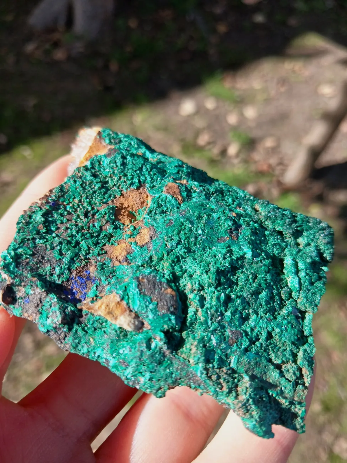 Minéral brut de malachite verte