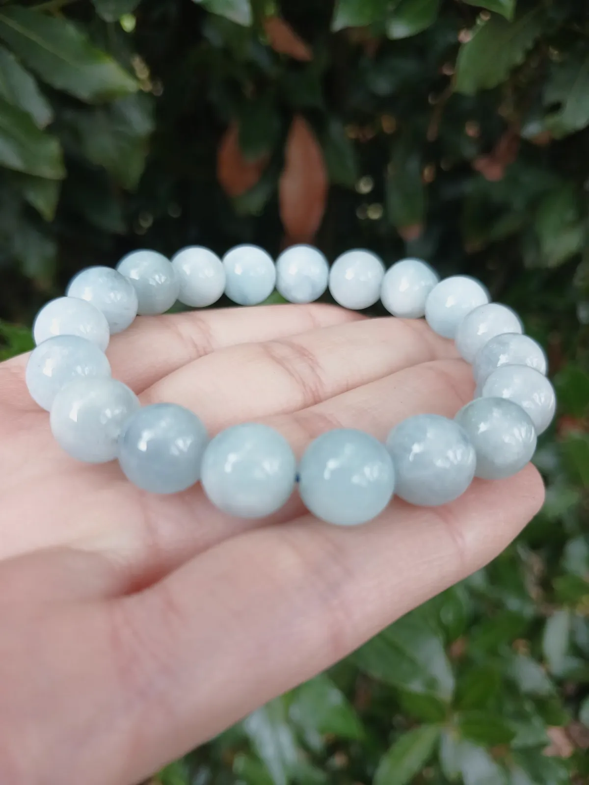 Bracelet en perles Aigue Marine 10mm – sans marque – taille Taille unique 2