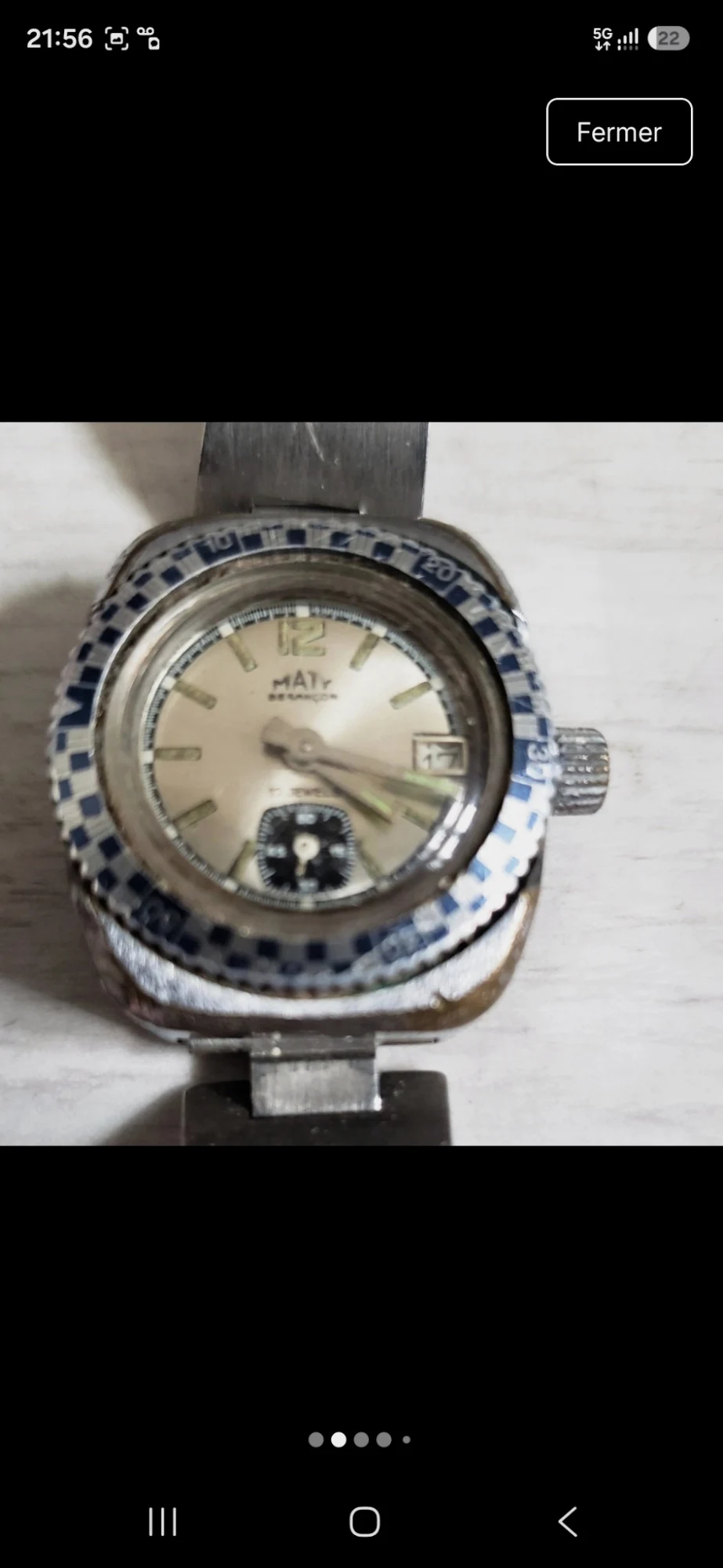 Montre Vintage MATY Besançon – Style Diver / Skin Diver – Années 70