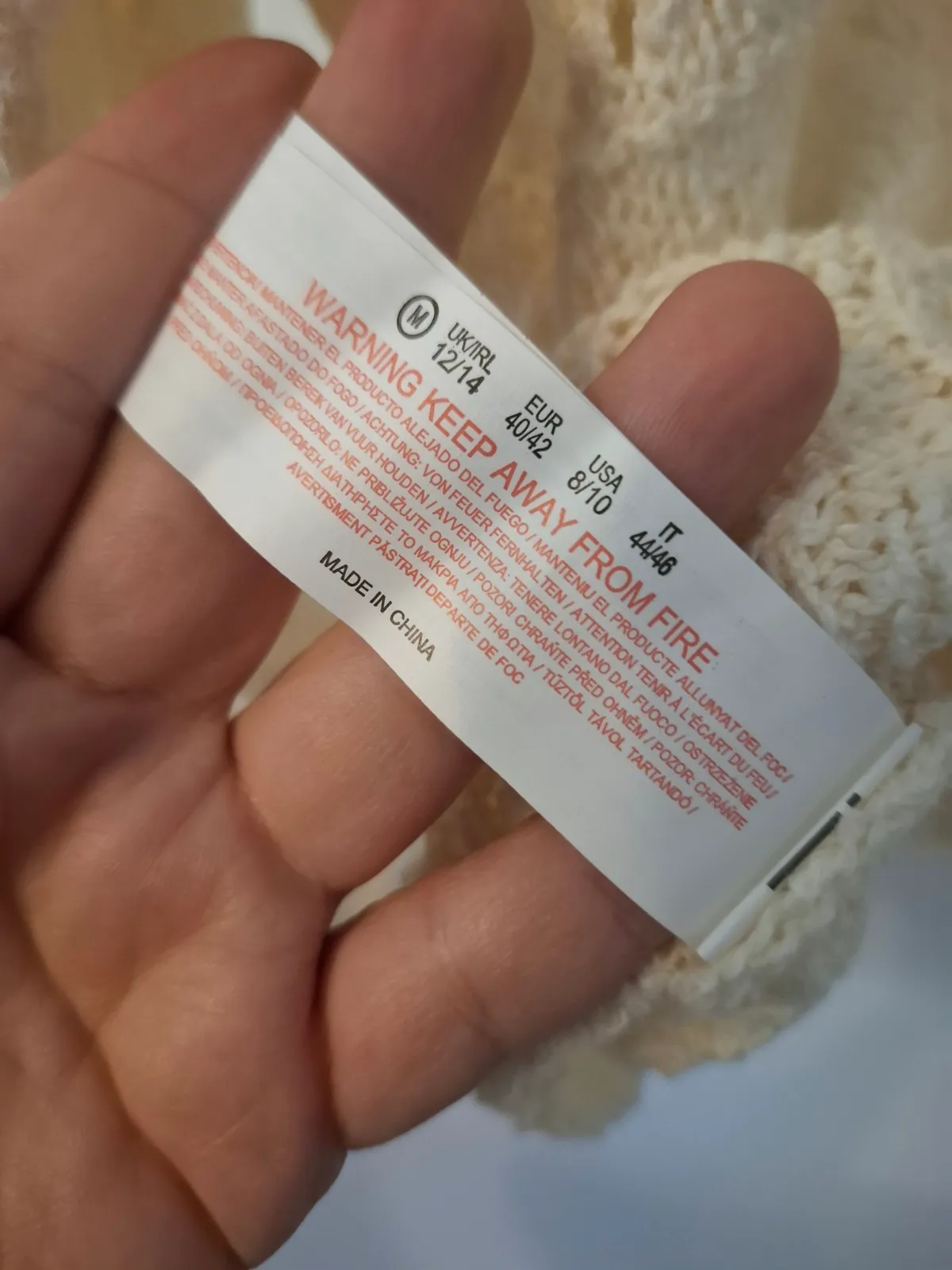 Pull crochet boho crème écru taille M(40/42) ajouré dos noué maille ajouree over – Primark – taille L 4