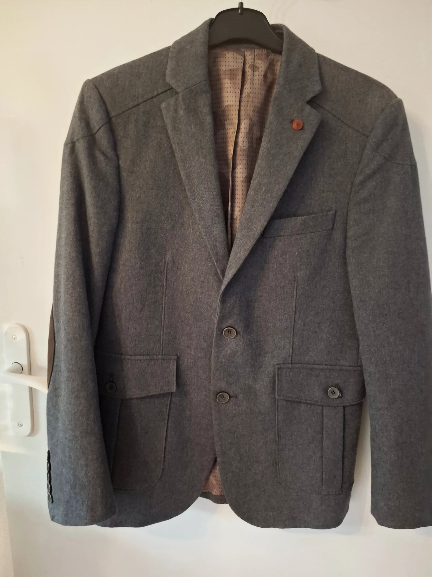 blazer homme izac grise coton laine taille M (48) en parfait état