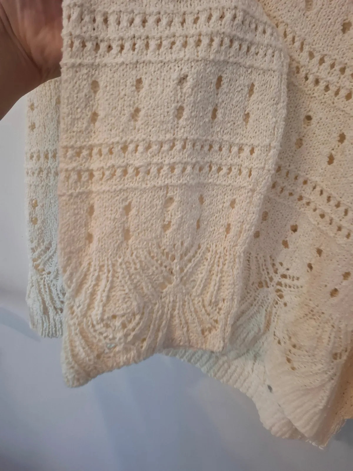 Pull crochet boho crème écru taille M(40/42) ajouré dos noué maille ajouree over – Primark – taille L 3