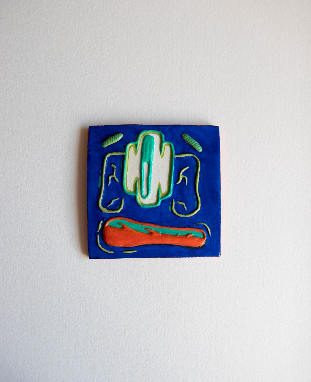 Placa Cerámica Artesanal Pintada a Mano Azul Decoración Coquette Aesthetic Boho – Art 3