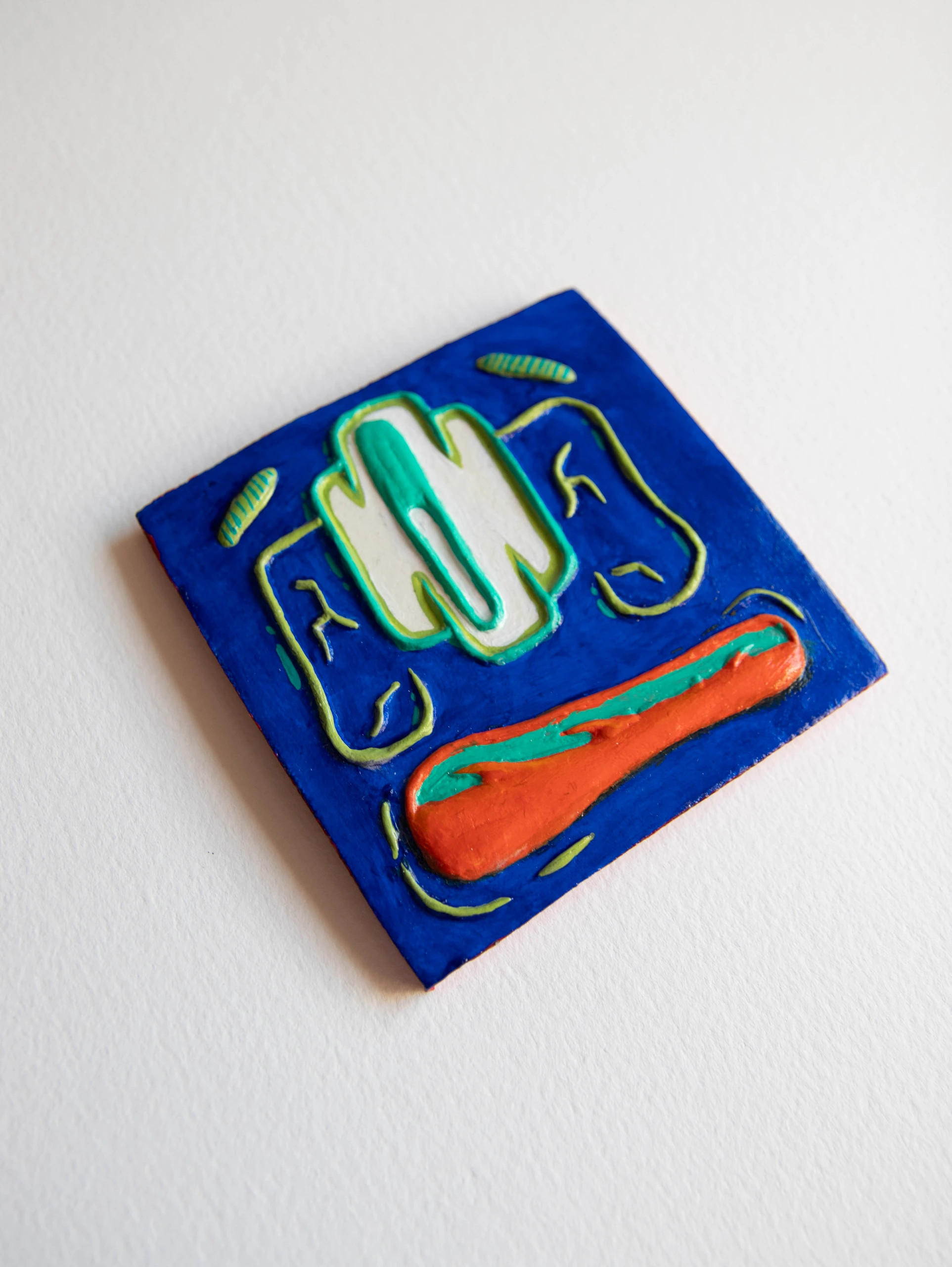Placa Cerámica Artesanal Pintada a Mano Azul Decoración Coquette Aesthetic Boho – Art 4