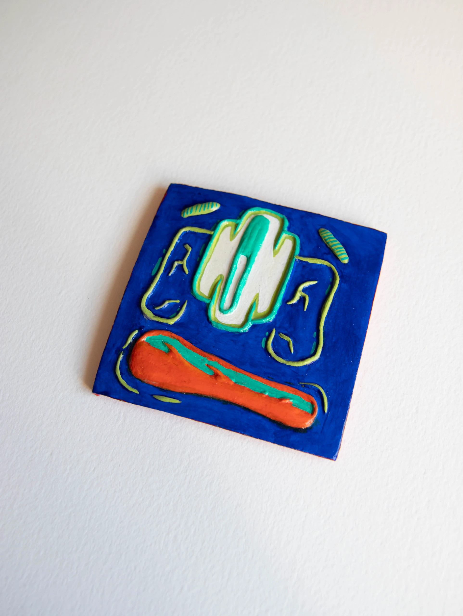 Placa Cerámica Artesanal Pintada a Mano Azul Decoración Coquette Aesthetic Boho – Art 5