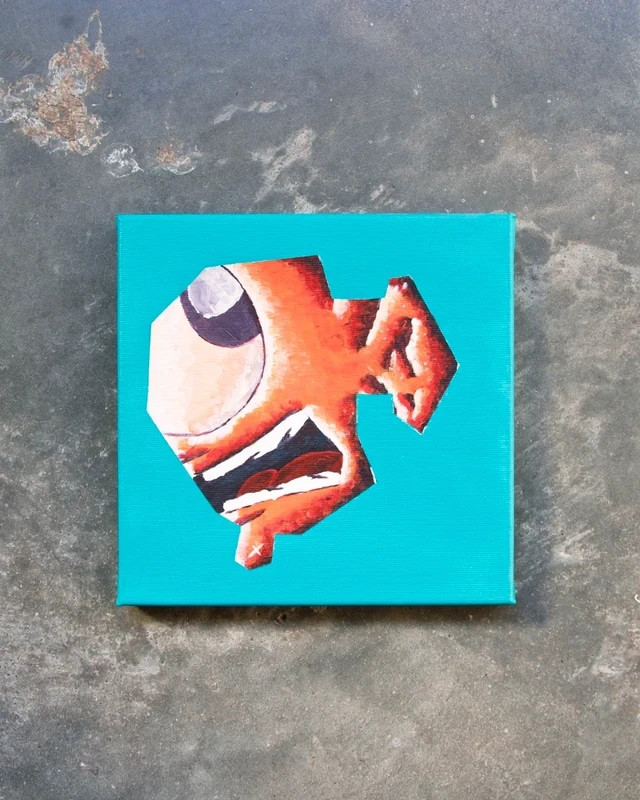 Cuadro Original Acrílico Estilo Abstracto / Pop Art (20x20 cm)